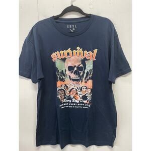 SRVL Survival Men's T-Shirt XL Navy Everybody Dies.. Streetwear New Without Tags